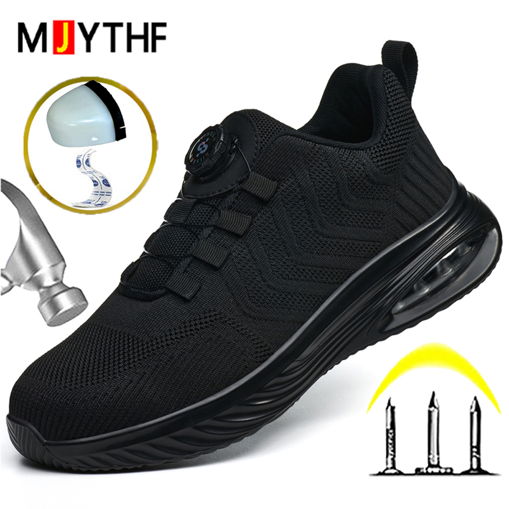 Sneaker Care - Drehknopf-Sicherheitsschuhe für Herren Luftkissen-Arbeitsschuhe Stahlkappe-Schuhe Durchstichsichere